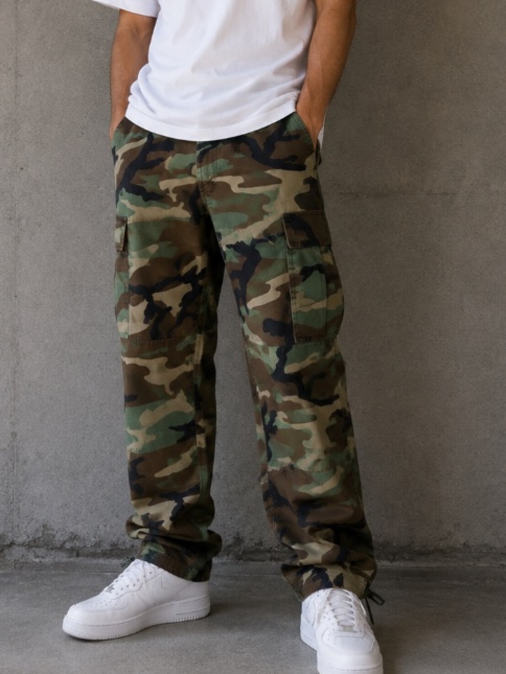 US Military Woodland Camo BDU Hot Weather Cargo Pants Medium Short
